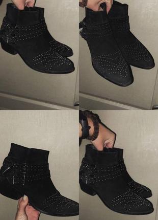 Черные ботинки женские казаки 37-38 размер2 фото