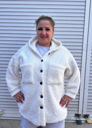 Жіноча тепла шубка куртка тедді🧸 великі розміри (батал)3 фото