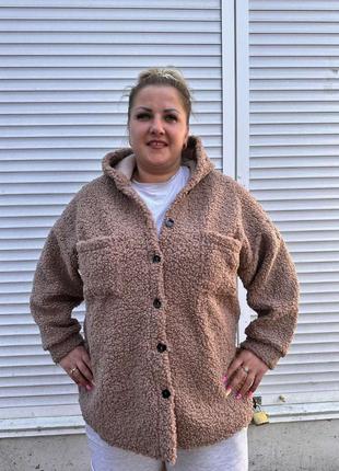 Жіноча тепла шубка куртка тедді🧸 великі розміри (батал)4 фото