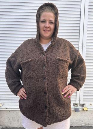 Жіноча тепла шубка куртка тедді🧸 великі розміри (батал)2 фото