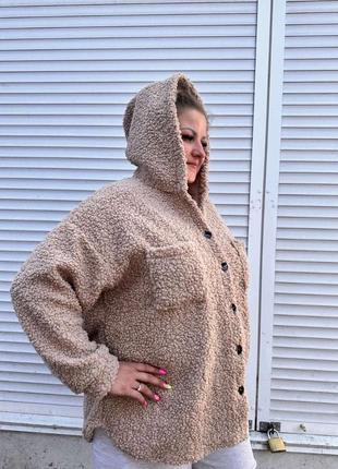 Жіноча тепла шубка куртка тедді🧸 великі розміри (батал)7 фото