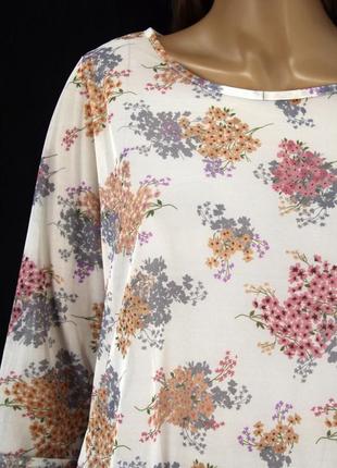 Оригинальная блузка сеточка "george" с цветочным принтом. размер uk14/eur42.2 фото