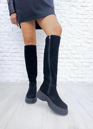 Стильні жіночі замшеві чоботи демі/зима в наявності та під відшив 💛💙🏆