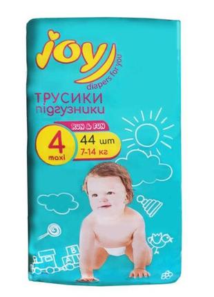 Подгузники-трусики joy размер 4 (44 шт / 7-14 кг) джой підгузники трусиками1 фото