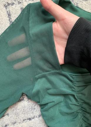 Зеленое мини платье-мини nastygal в сеточку3 фото