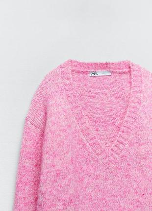 Трикотажний светр з v-образним вирізом zara2 фото