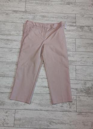 Прямые укороченные розовые брюки carolina belle1 фото