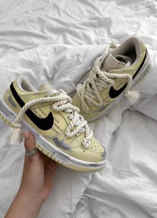 Женские кроссовки nike sb dunk low yellow 36-37-389 фото