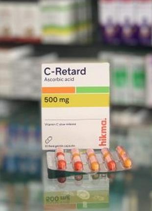 C-retard 500 mg-ц-ретард аскорбінова кислота вітамін с 500 мг єгипет с-ретард 500 мг 10 капсул1 фото