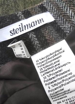 Steilmann стильная юбка в клетку с шерстью фирменная юбка3 фото