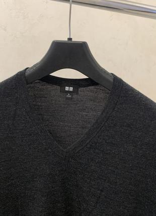 Тонкий свитер uniqlo мужской джемпер шерстяной3 фото