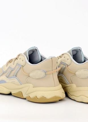 Кроссовки мужские адидас, adidas ozweego beige reflective, бежевые демисезон4 фото