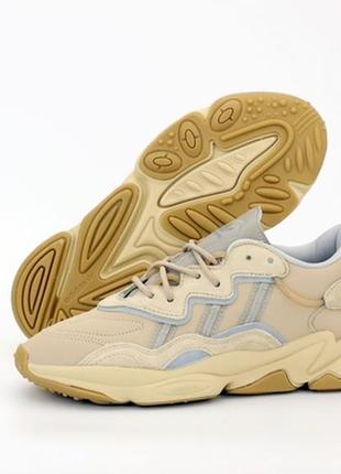 Кроссовки мужские адидас, adidas ozweego beige reflective, бежевые демисезон5 фото