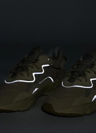 Кроссовки мужские адидас, adidas ozweego beige reflective, бежевые демисезон7 фото