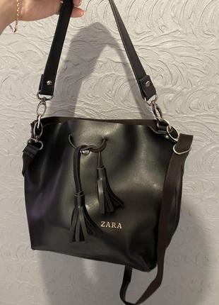 Сумка zara шкіряна