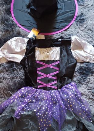 Сукня відьми ведьмочка з капелюхом карнавал костюм на хеллоуїн2 фото