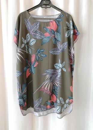 Блуза футболка туніка і легкої струминної тканини супер софт стильна жіноча туніка (батал) в наявнос