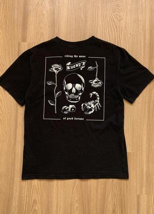 Стрітвір футболка h&m skull print із зображенням череп троянда скорпіон cos stussy polar obey huf s