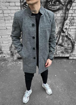 Молодежное кашемировое пальто стойка без воротника качественное на нейлоне стильное1 фото