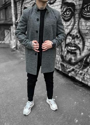 Молодежное кашемировое пальто стойка без воротника качественное на нейлоне стильное3 фото