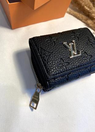 Женский кошелек черный с буквами в стиле louise vuitton эхо виттон1 фото