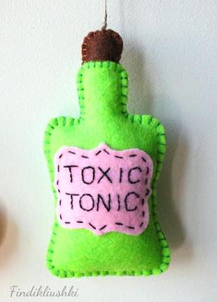 Фетровое изделие "toxic tonic " к празднику хэллоуин, handmade