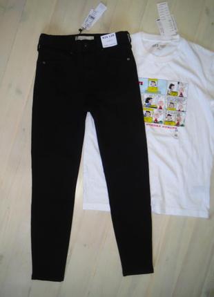 Джинси чорні стрейч topshop petite jamie 26 (8)