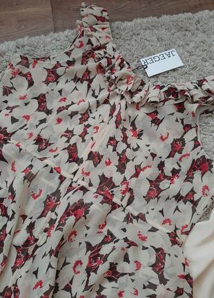 Блуза из вискозы, блузка, рубашка, топ с рукавами буфами на пуговицах6 фото