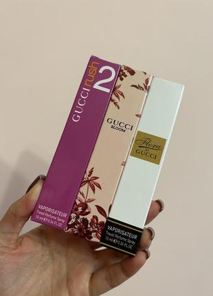 Набір парфумів gucci - rush 2, bloom, flora 3*10 мл.🌸 парфуми, духи, туалетна вода, спрей, тестер, пробнік