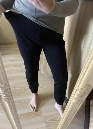 Новые чёрные повседневные брюки джоггеры на резинке 50-52 р4 фото