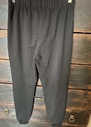 Новые чёрные повседневные брюки джоггеры на резинке 50-52 р7 фото