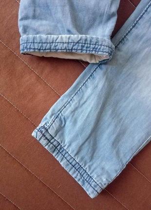 Дитячі джинси на підкладці pusblu 80 см теплі утеплені штанці штани на 9-12 міс хлопчик дівчинка4 фото