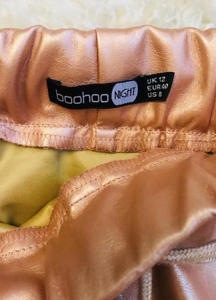 Крутая стильная брендовая юбка под кожу на резинке красивого цвета 🌟3 фото