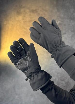 Перчатки мужские зимние тактические полнопалые cord черные | перчатки теплые демисезонные повседневные