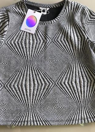 Стильний укорочений сріблястий топ monki кроп-топ футболка1 фото