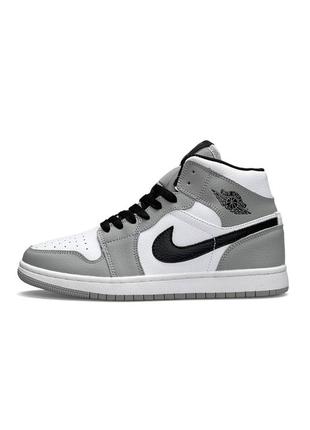 Женские кроссовки nike air jordan 1 retro hd gray white black