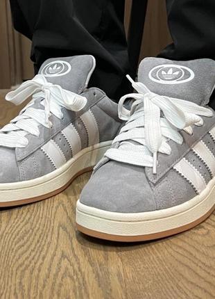 Кросівки кеди adidas campus 00s grey white адідас кампус сірі замшеві