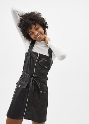 Платье сарафан кожа