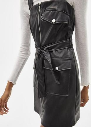 Платье сарафан кожа
