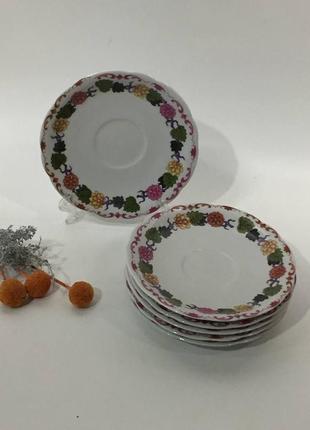 Блюдце тарелка  фарфоровая цветение круглая kahla ø-14,7см  германия н1082