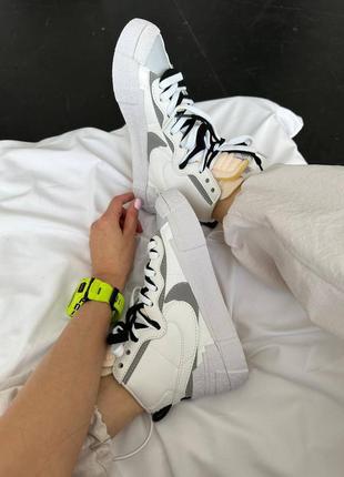 Sale   кросовки в стиле nike blazer x sacai white/black