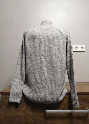 Базовый серый вязаный свитер в рубчик. свитер/гольф вязаный оверсайз only s-m8 фото