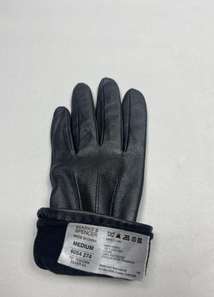 Женские кожаные фирменные перчатки на подкладке marks & spencer3 фото