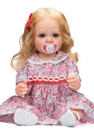 Силіконова колекційна лялька реборн reborn дівчинка лілі повністю анатомічна ( вінілова лялька) висота3 фото