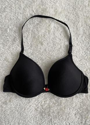 Бюстгальтер ліф на шию чорний класичний