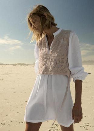 Zara плаття туніка, рубашка, сорочка, з в'язаною тунікою, проплін з2 фото