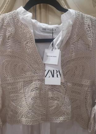 Zara плаття туніка, рубашка, сорочка, з в'язаною тунікою, проплін з5 фото