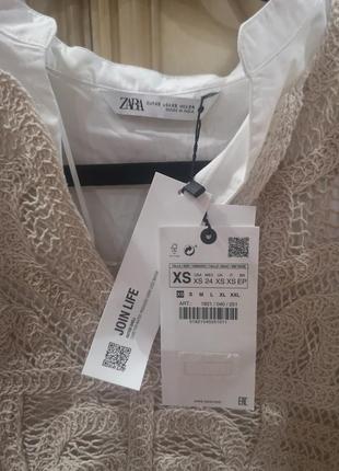 Zara платье туника, рубашка, рубашка, с вязаной туникой, проплин с6 фото