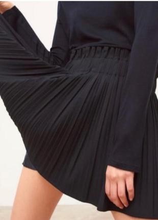 Черная юбка плиссе с шортами zara2 фото