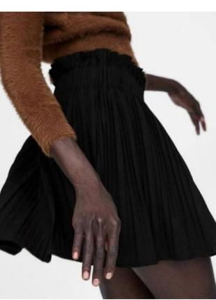 Черная юбка плиссе с шортами zara4 фото
